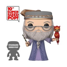 Comparativa Figura Funko Pop! 110 Albus Dumbledore de 25 cm que porta una la varita Sauco en la mano derecha y al fénix Fawkes