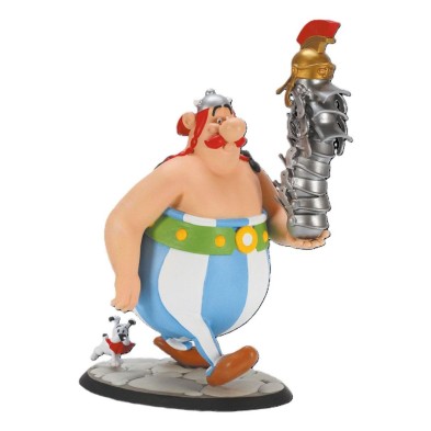 Asterix Estatua Obelix Stack of Helmets and Ideafix 21 cm