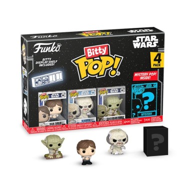 Funko Bitty Pop! Star Wars: El Imperio Contraataca Han Solo, Wampa y Dagobah Yoda - Pack de 4 Figuras