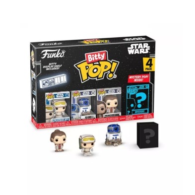 Funko Bitty Pop! Star Wars: El Imperio Contraataca Luke Skywalker (Hoth), R2-D2 y Chewbacca - Pack de 4 Figuras